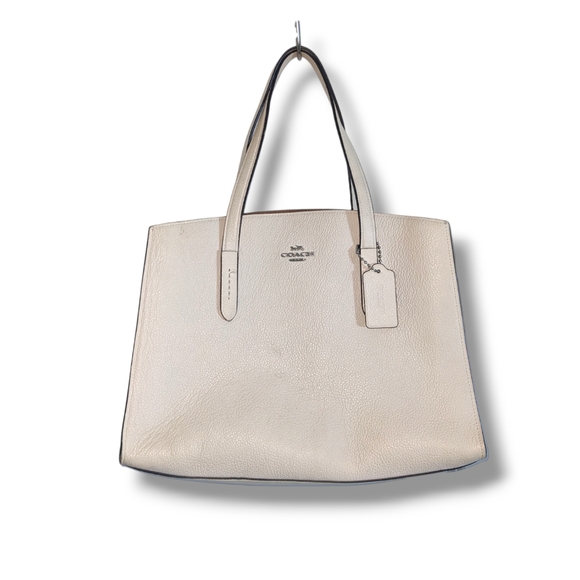 Coach | All White Pebbled Leather Carryall Tote Bags Classic & Timeless Bundle - Picture 7 of 9